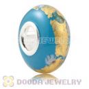 24K Gold Foil European Glass Beads Wholesale With Sterling Silver Single Core