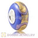 24K Gold Foil European Glass Beads Wholesale With Sterling Silver Single Core