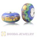 24K Gold Foil European Glass Beads Wholesale With Sterling Silver Single Core