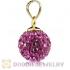 Gold Plated Silver 10mm Magenta Czech Crystal Pendants Wholesale