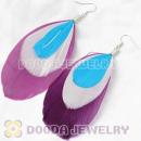 Colorful Triple Layer Tibetan Jaderic Bohemia Feather Earrings Wholesale