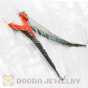 Cheap Green Extra Long Feather Earrings Wholesale