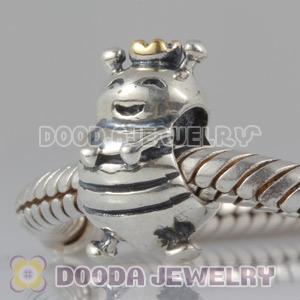 Gold Plated Crown 925 Silver European Queen Bee Beads