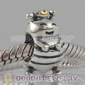 Gold Plated Crown 925 Silver European Queen Bee Beads