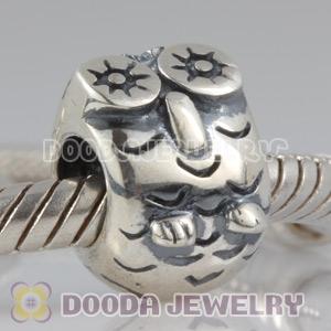 Solid Sterling Silver European Style Owl Beads and Charms