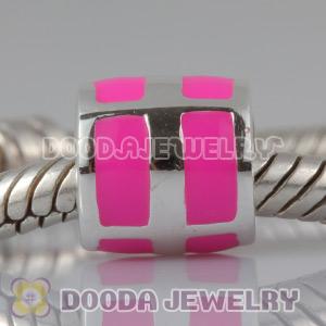 925 Sterling Silver European Style Beads Enamel Pink