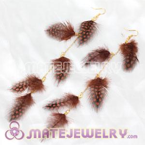 Big Pink Extra Long Feather Earrings For Sale