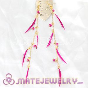 Pink Long Beaded Feather Earrings Forever 21 Wholesale
