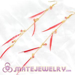 Pink Long Beaded Feather Earrings Forever 21 Wholesale
