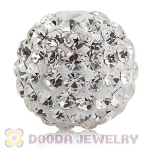 12mm Pave White Czech Crystal Ball Bead Wholesale