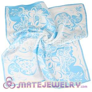 Wholesale 50X50CM Printed Floral Silk Scarves Natural Small Square Pure Silk Scarf