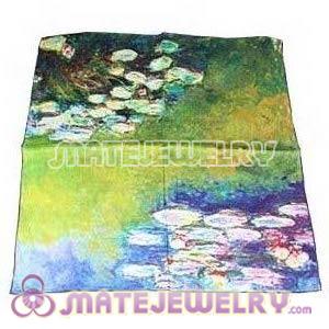 100% MULBERRY SILK Scarf Shawls 65×65CM Van Gogh's Painting Collection Medium Square Silk Scarves 
