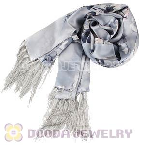 Long Oblong Fringed Silk Scarves 170×50cm Silk Scarf Painting Wholesale 