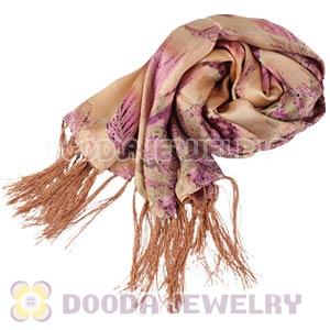 Long Oblong Fringed Silk Scarves 170×50cm Silk Scarf Painting Wholesale 