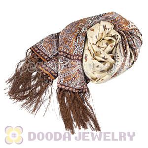 Long Oblong Fringed Silk Scarves 170×50cm Silk Scarf Painting Wholesale 