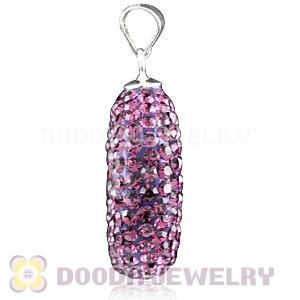 Sterling Silver Pink Czech Crystal Pendants Wholesale