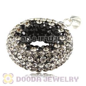 Sterling Silver White Czech Crystal Pendants Wholesale