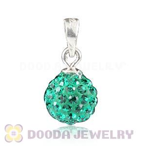 8mm Sterling Silver Blue Czech Crystal Pendants Wholesale