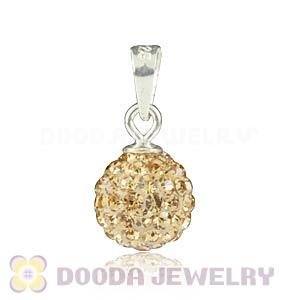 8mm Sterling Silver Pink Czech Crystal Pendants Wholesale