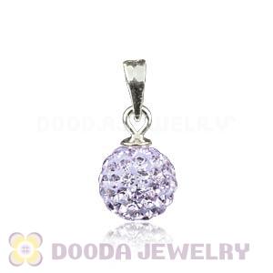 8mm Sterling Silver Lavender Czech Crystal Pendants Wholesale