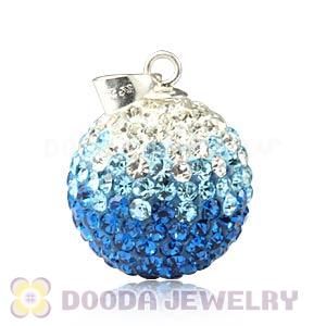 16mm Sterling Silver Czech Crystal Pendants Wholesale