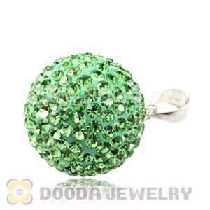 16mm Sterling Silver Green Czech Crystal Pendants Wholesale