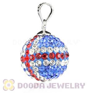 14mm Sterling Silver Czech Crystal Union Jack Pendants Wholesale