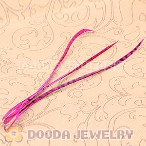 Magenta Striped Goose Biots Loose Feather Hair Extensions Wholesale