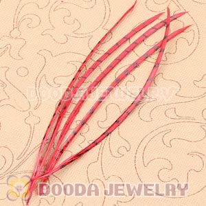 Red Striped Goose Biots Loose Feather Hair Extensions Wholesale