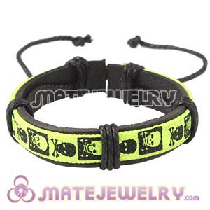 Wholesale Friendship Wristbands Handmade Skull Leather Bracelets