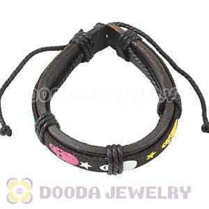 Fashion Wristbands Friendship Handmade Skull Leather Bracelets Wholesale