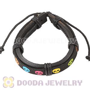 Fashion Wristbands Friendship Handmade Skull Leather Bracelets Wholesale