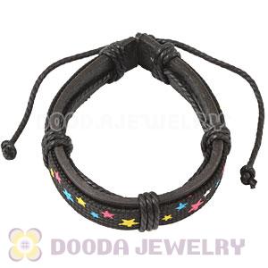 Fashion Wristbands Friendship Handmade Star Leather Bracelets Wholesale