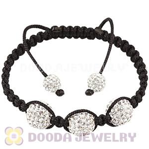 12mm Pave Czech Crystal Bead Handmade String Bracelets Wholesale