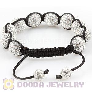 12mm Pave Czech Crystal Bead Handmade String Bracelets Wholesale