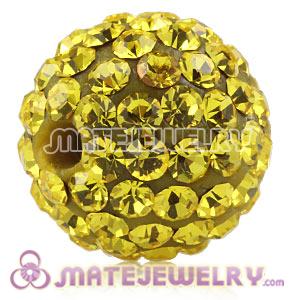 12mm Sambarla Style Pave Yellow Czech Crystal Bead 
