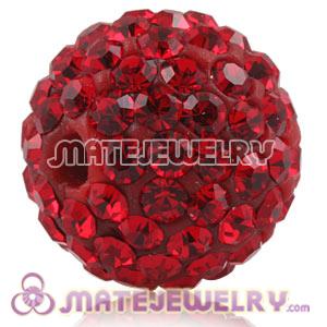 12mm Shamballa Style Pave Red Czech Crystal Bead 