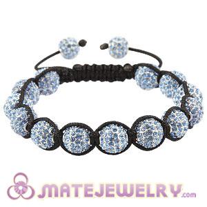 Fashion Sambarla Style Blue Disco Ball Bead Alloy Crystal Bracelets 
