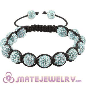 Fashion Sambarla Style Cyan Disco Ball Bead Alloy Crystal Bracelets 