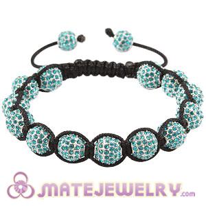 Fashion Sambarla Style Teal Disco Ball Bead Alloy Crystal Bracelets 