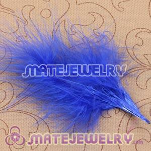 Wholesale Natural Blue Fluffy Short Rooster Feather Hair Extensions 