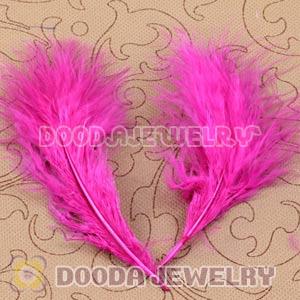 Natural Magenta Fluffy Short Rooster Feather Hair Extensions Wholesale
