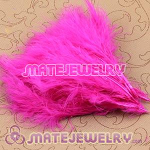 Wholesale Natural Magenta Fluffy Short Rooster Feather Hair Extensions 
