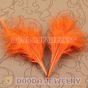 Natural Orange Fluffy Short Rooster Feather Hair Extensions Wholesale
