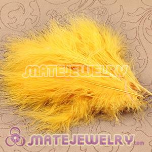 Wholesale Natural Yellow Fluffy Short Rooster Feather Hair Extensions 