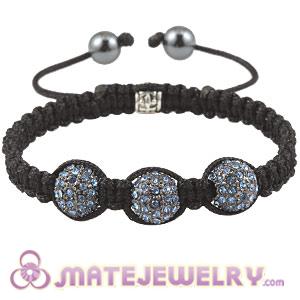 Sambarla Inspired Blue Crystal Disco Ball Bead Macrame Friendship Bracelets 
