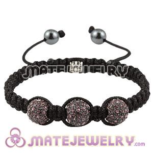 Sambarla Inspired Pink Crystal Disco Ball Bead Macrame Friendship Bracelets 