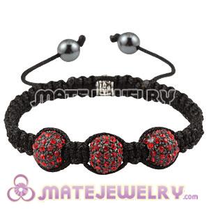 Sambarla Inspired Red Crystal Disco Ball Bead Macrame Friendship Bracelets 
