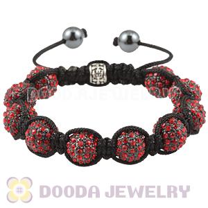 Red Crystal Disco Ball Bead String Bracelets With Hematite Wholesale 