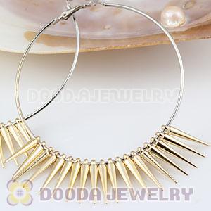 Cheap 22mm Gold Plated Basketball Wives Earring Spike Beads Wholesale 